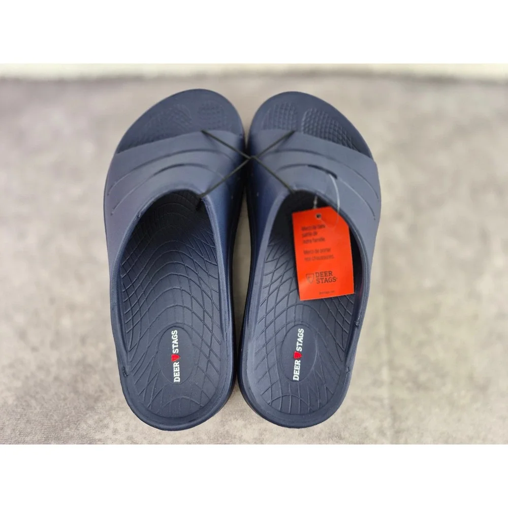 Deer Stags Ward Navy Blue Slides Kids Size 5 Big Kid Sandals S454